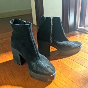Black Suede Zara Ankle Boots 37